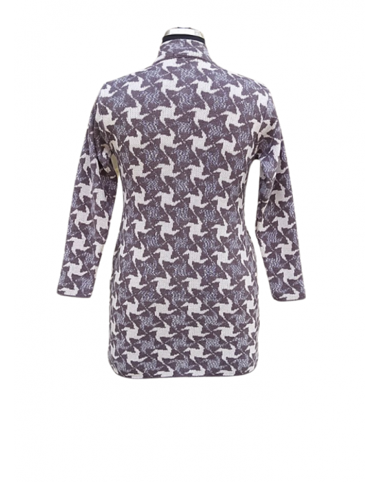 Women Long coat Brown Flower printed design